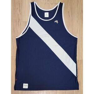 Tracksmith Van Cortlandt Singlet Mesh Tank Top Running Men’s Size L Navy White